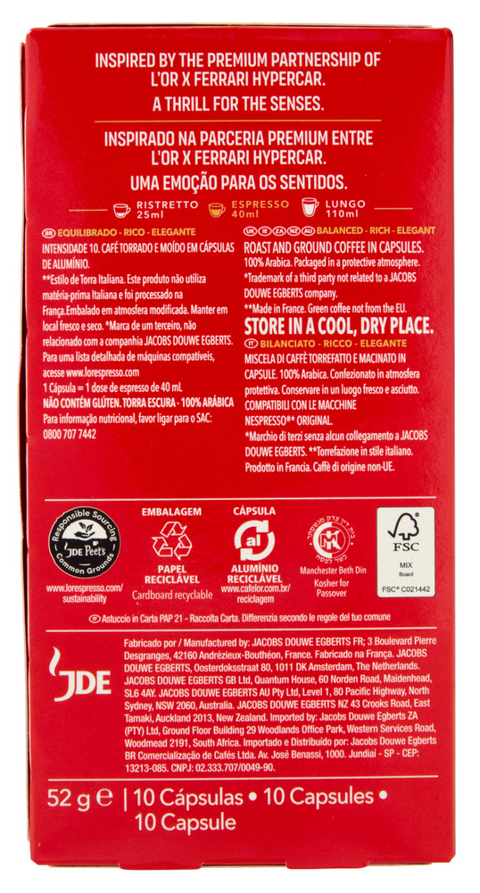 10 Capsule Caffe' Passione Rossa Espresso Maranello L'or Compatibili - Foto 3