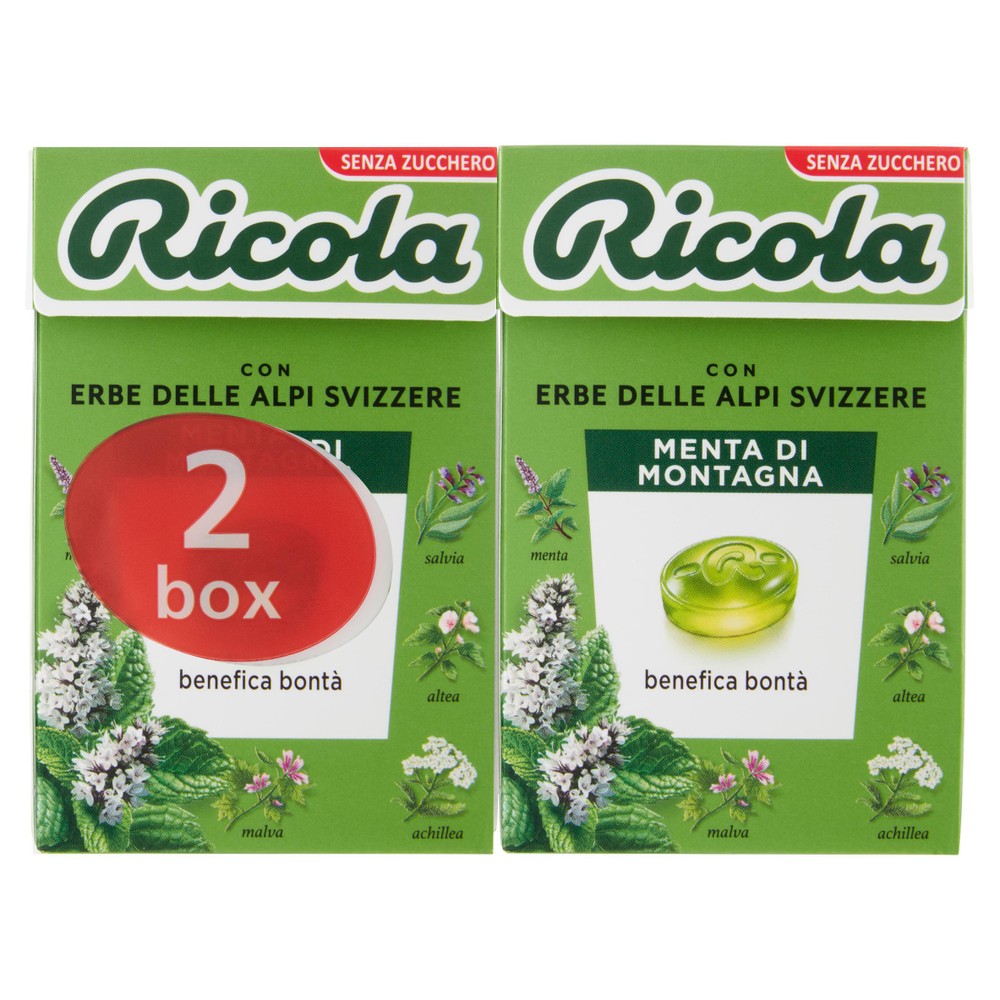 Caramelle Menta Di Montagna Senza Zucchero 2x50g Ricola - Foto 1