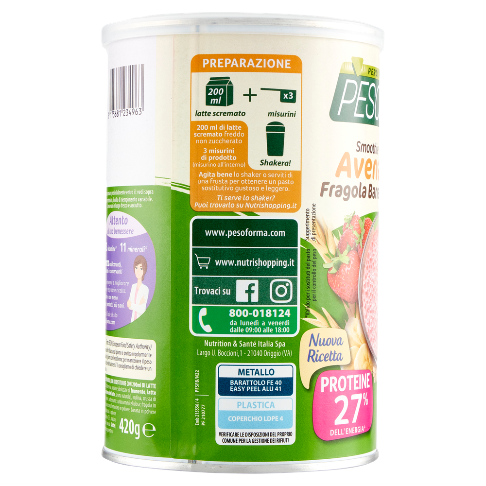 Nature Smoothie Fragola Banana Pesoforma 12 Pasti Sostitutivi - Foto 2