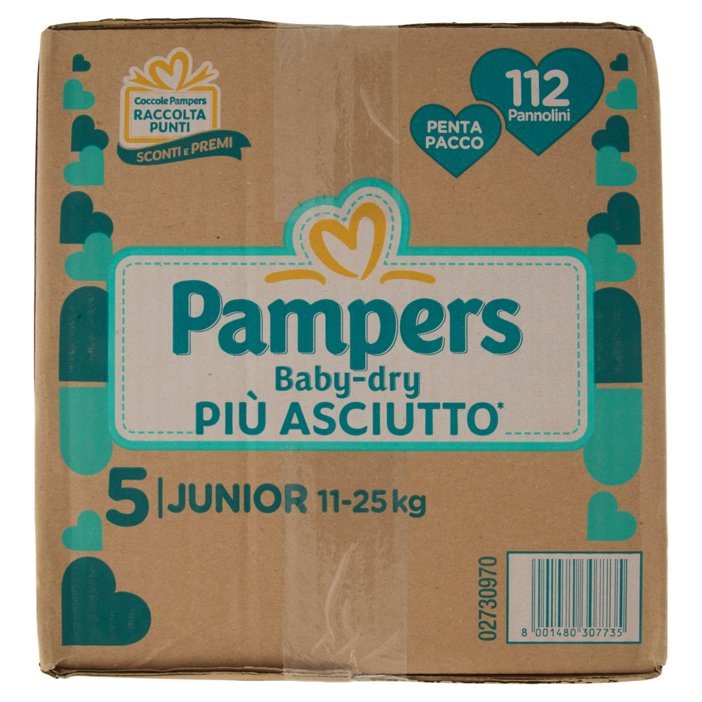 112 Pannolini Baby Dry Pentapack Junior Pampers - Foto 2