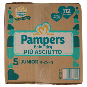 112 Pannolini Baby Dry Pentapack Junior Pampers - Foto 2