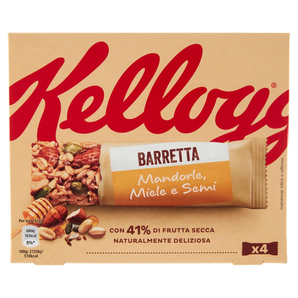 Barrette Di Arachidi Con Mandorle, Semi, Avena, Miele 4x32g Kellogg's - Foto 1
