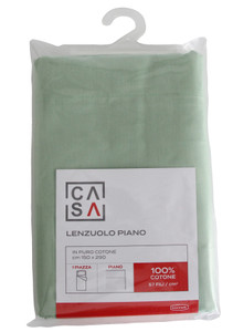 Lenzuolo Piano Tinta Unita 1 Piazza Cm150x290 Verde Casa - Foto 1