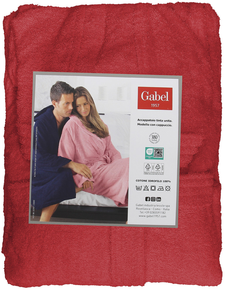 Accappatoio Unisex Con Cappuccio M Bordeaux Gabel