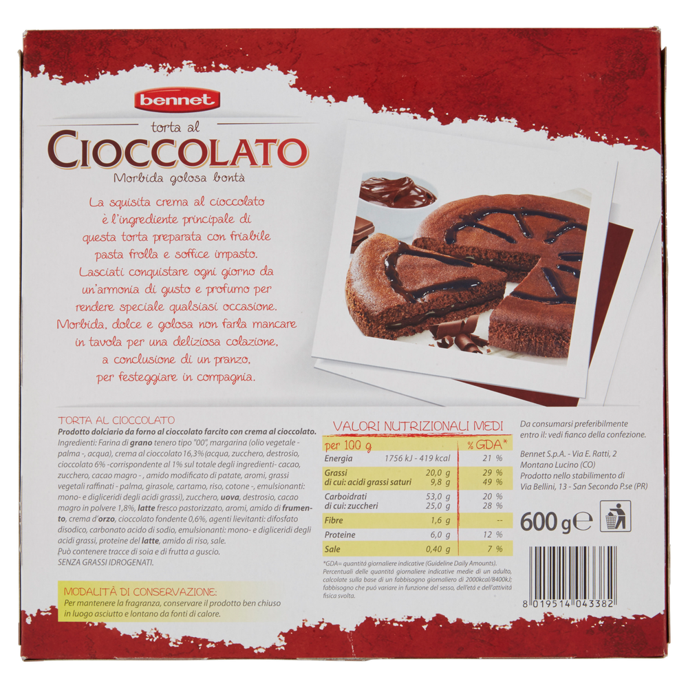 Torta Al Cioccolato Friabile Con Crema Al Cacao Bennet - Foto 3