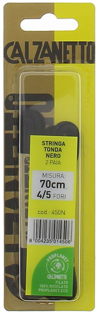 Stringhe Tonde Calzanetto 2 Paia Nero Cm.70 - Foto 1