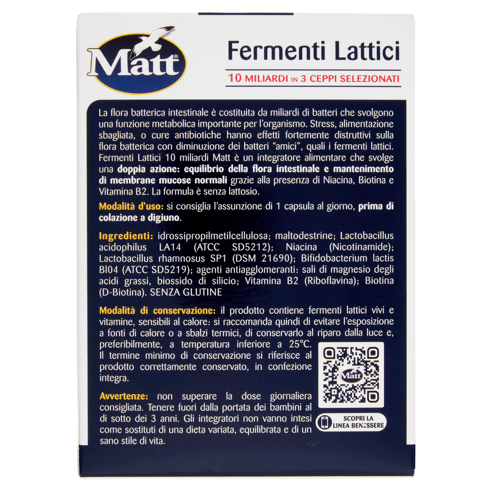 Matt Fermenti Lattici 10 Miliardi In 3 Ceppi Selezionati 20 Capsule - Foto 3