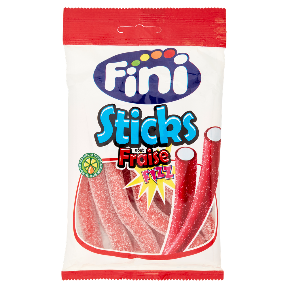 Caramelle Gommose Sticks Fraise Fizz 165g Gusto Fragola Fini - Foto 1