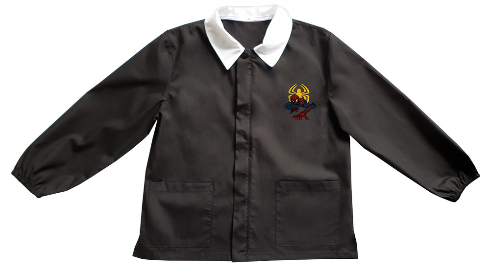 Casacca Scuola Bambino Con Cerniera 8 Anni Nero Ricamo Spiderman - Foto 1