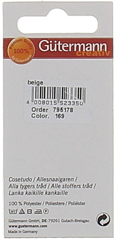 Filo Per Cucire Colore 169 Beige Mt.100 Gutermann - Foto 2