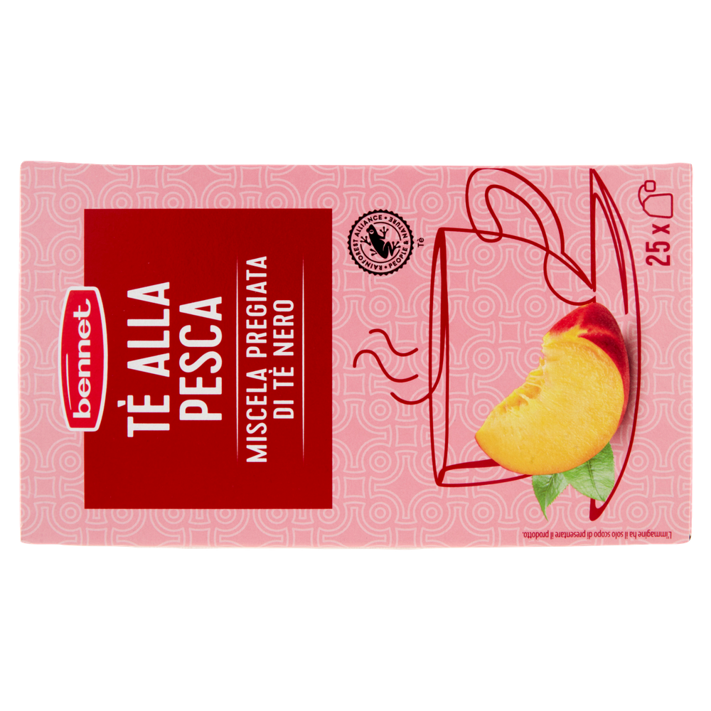 Tè Nero Alla Pesca Aromatico E Fresco In Filtri 25x1,7g Bennet - Foto 3