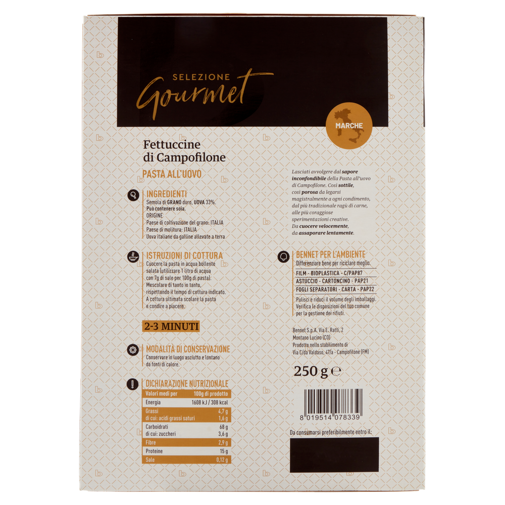 Pasta Fettuccine All'uovo Di Campofilone Selezione Gourmet Bennet - Foto 3