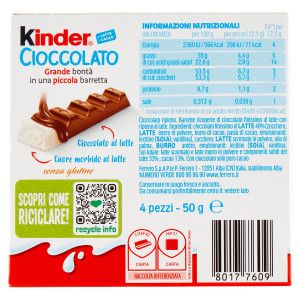 Barrette Kinder Cioccolato Al Latte 4x12,5g Kinder - Foto 3