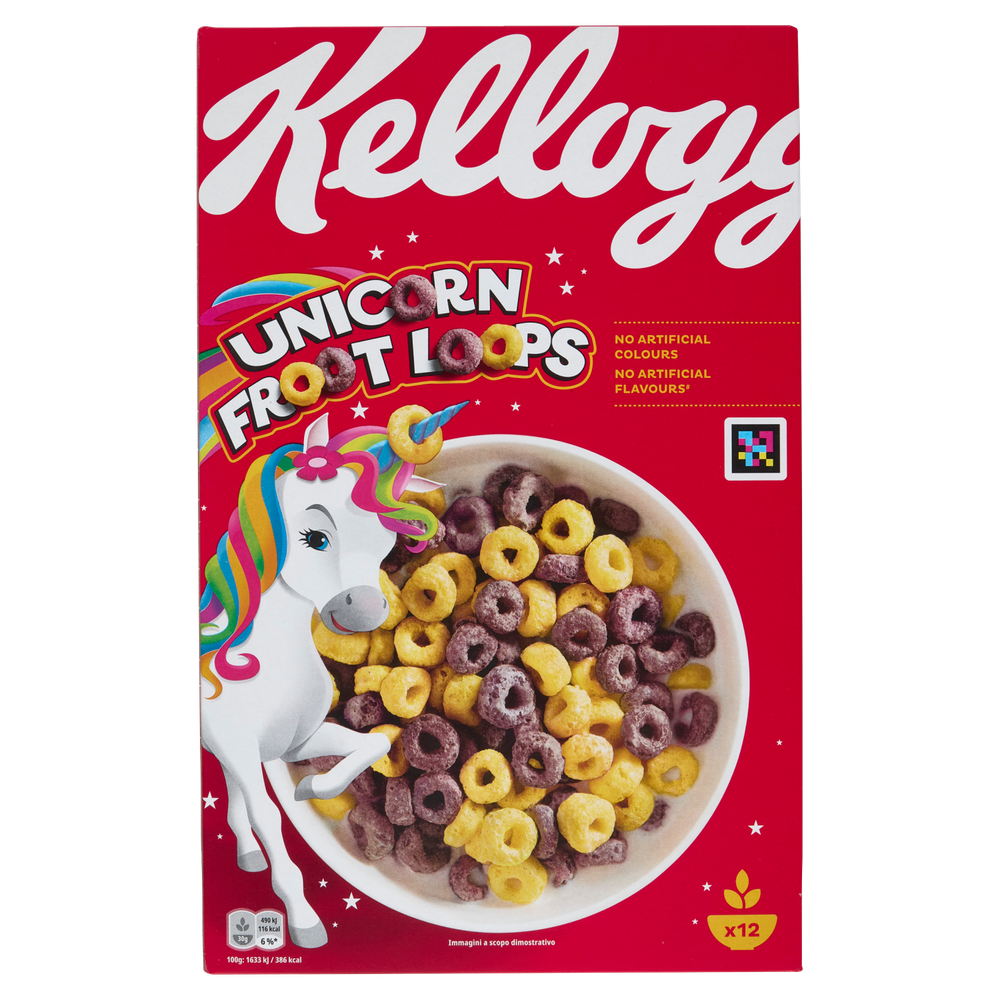 Cereali Unicorn Froot Loops Anellini Al Gusto Frutta Kellogg's - Foto 3