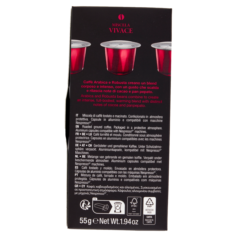 Caffè Miscela Vivace Capsule Compatibili Nespresso 10pz Pellini - Foto 3