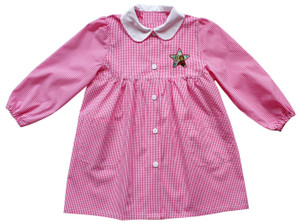 Grembiule Asilo Bambina 3 Anni Vichy Rosa Ricamo Frozen - Foto 1