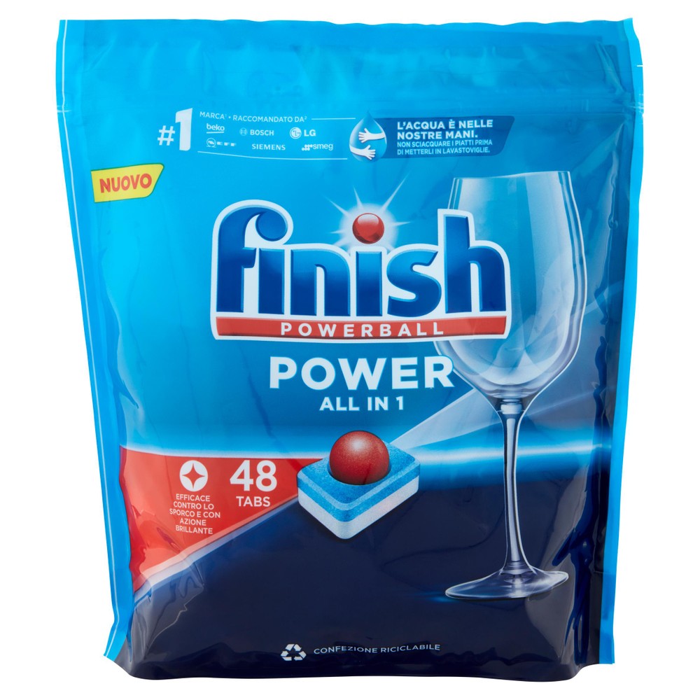 Detergente Per Lavastoviglie Power All In1 48 Tabs Finish