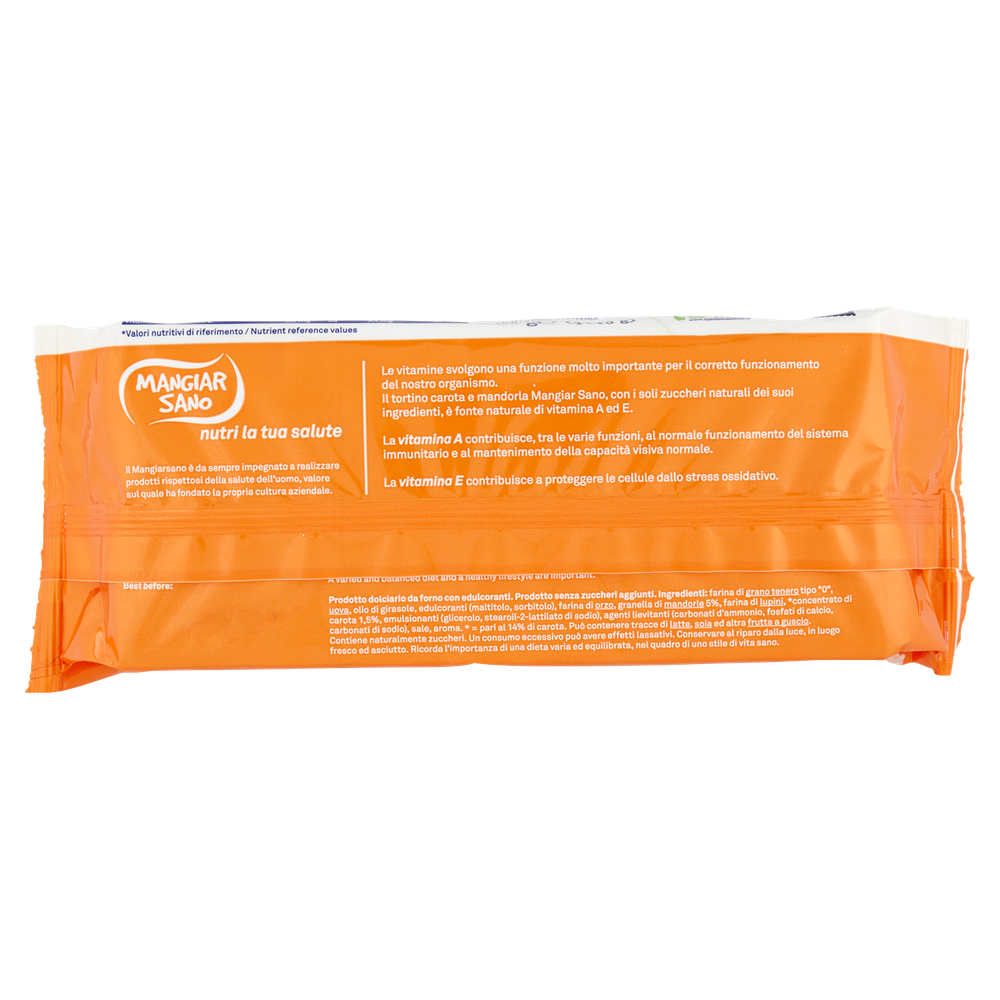 Mangiar Sano 0% Zuccheri Aggiunti Tortino Carota Mandorla 4 X 45 G - Foto 3