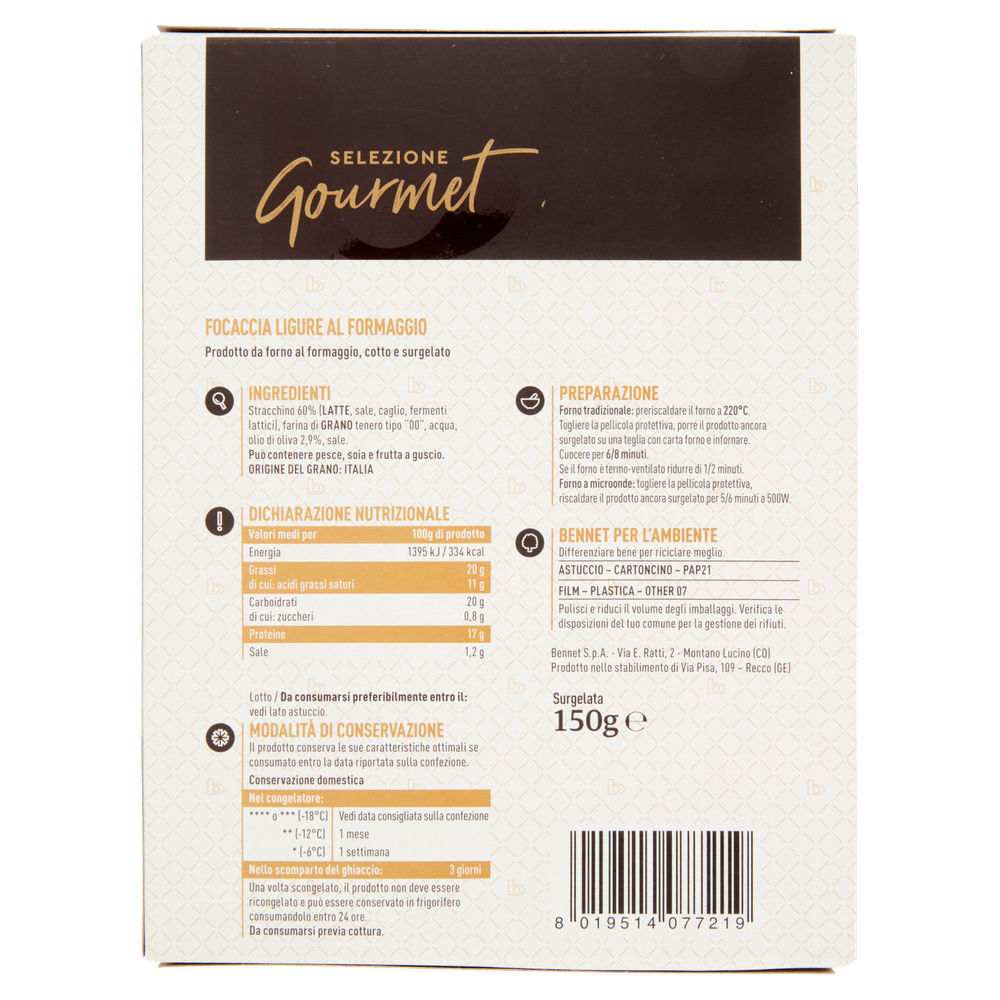 Focaccia Ligure Al Formaggio Selezione Gourmet Bennet - Foto 3