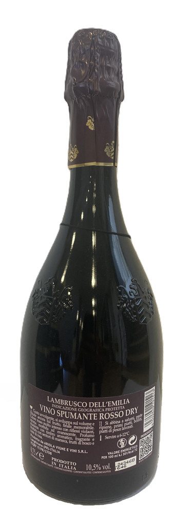 Lambrusco Dell' Emilia Vino Spumante Rosso Dry Marcello Ariola - Foto 3