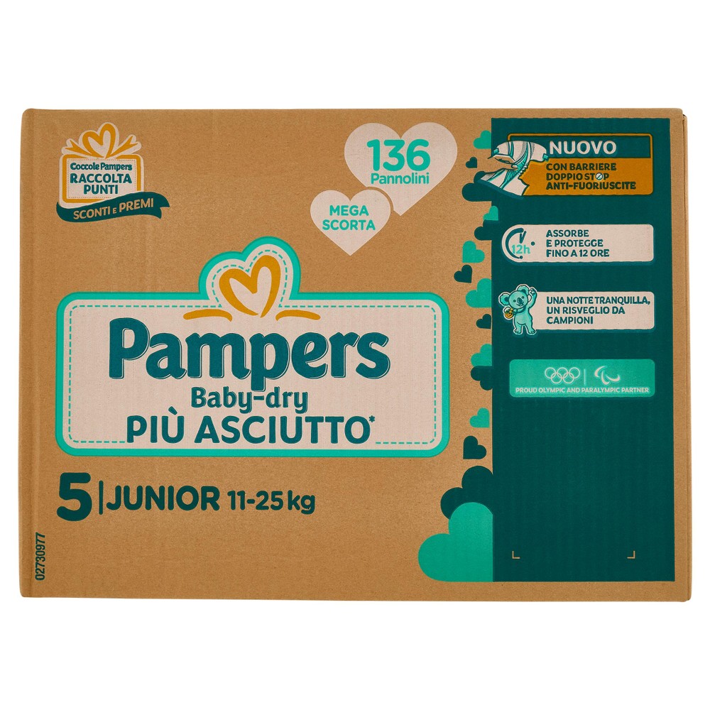 Pannolini Pampers Bbay Dry Jumbopack Junior Conf.Da 136