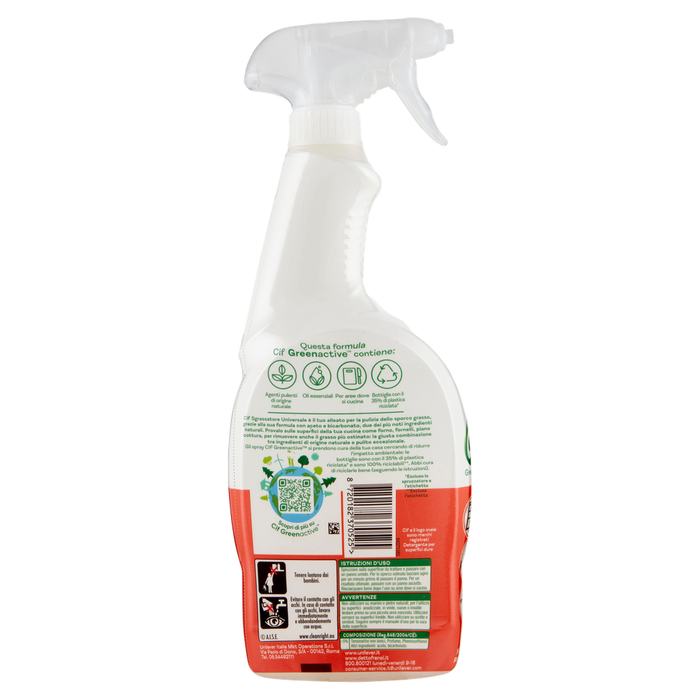 Sgrassatore Spray Multisuperficie Aceto E Bicarbonato Green Active Cif - Foto 3