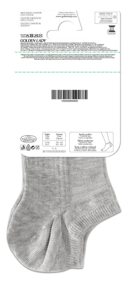 Minicalze Uomo Comfort M/ L Grigio Melange Conf Da 2 Golden Lady - Foto 2