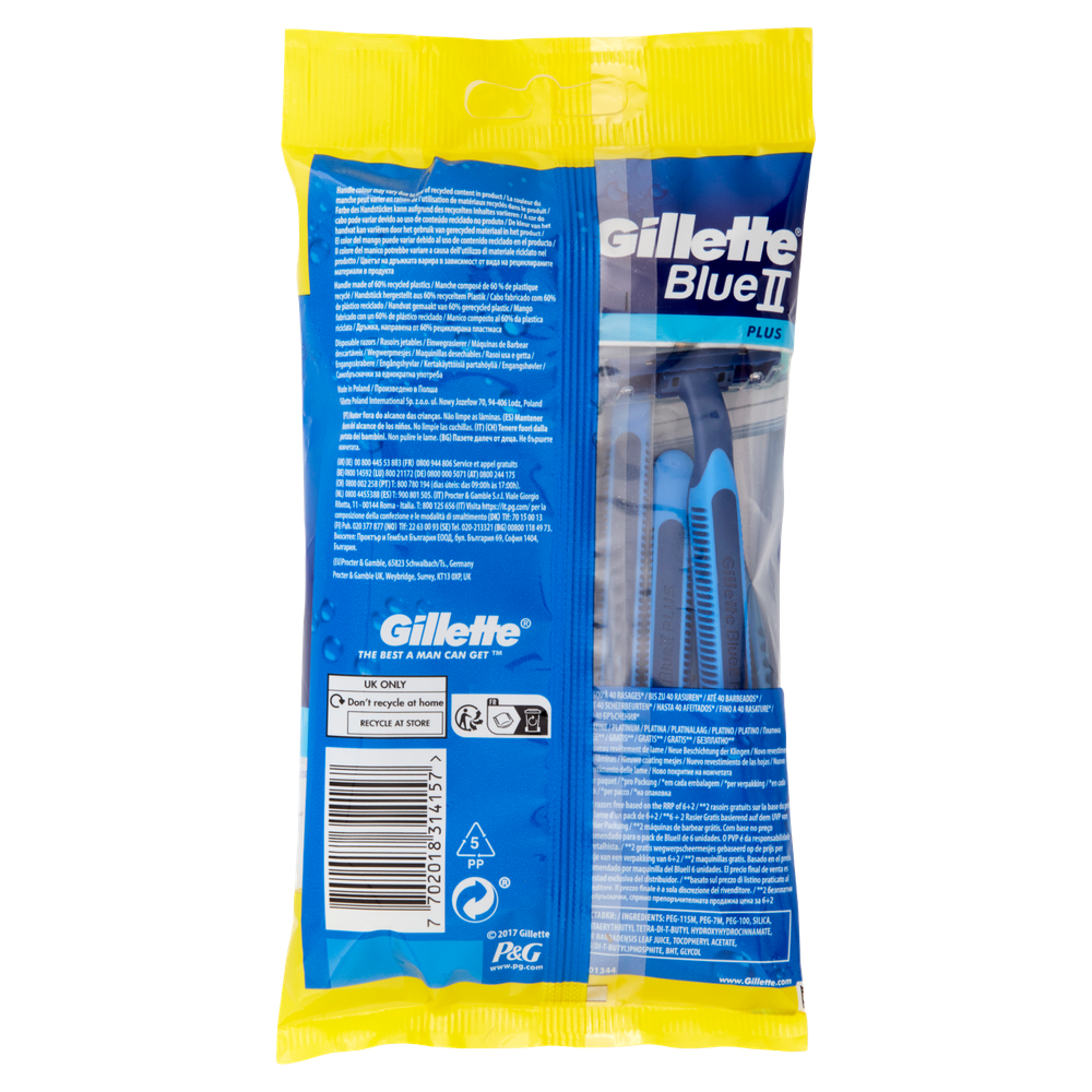 Rasoio Gillette Blue Ii Plus 6+2 - Foto 3