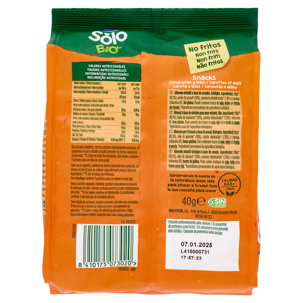 Snack Carota E Mais Bio Hero Solo - Foto 3