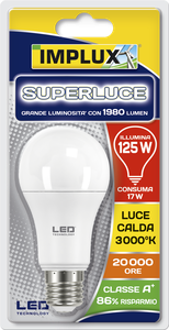Lampadina Led A Goccia 120w E27 Superluce Luce Calda Implux - Foto 1