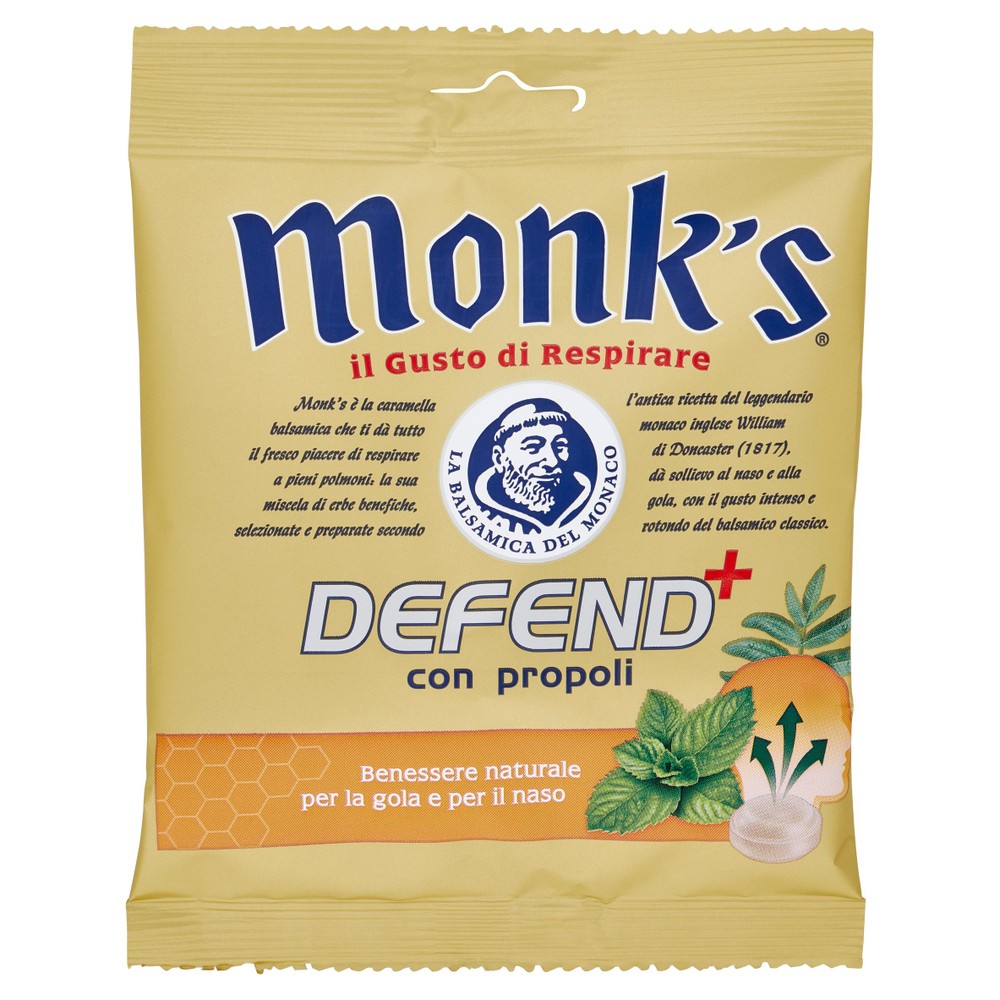 Caramelle Dure Defend+ Con Propoli Sollievo Naso E Gola Monk's - Foto 1