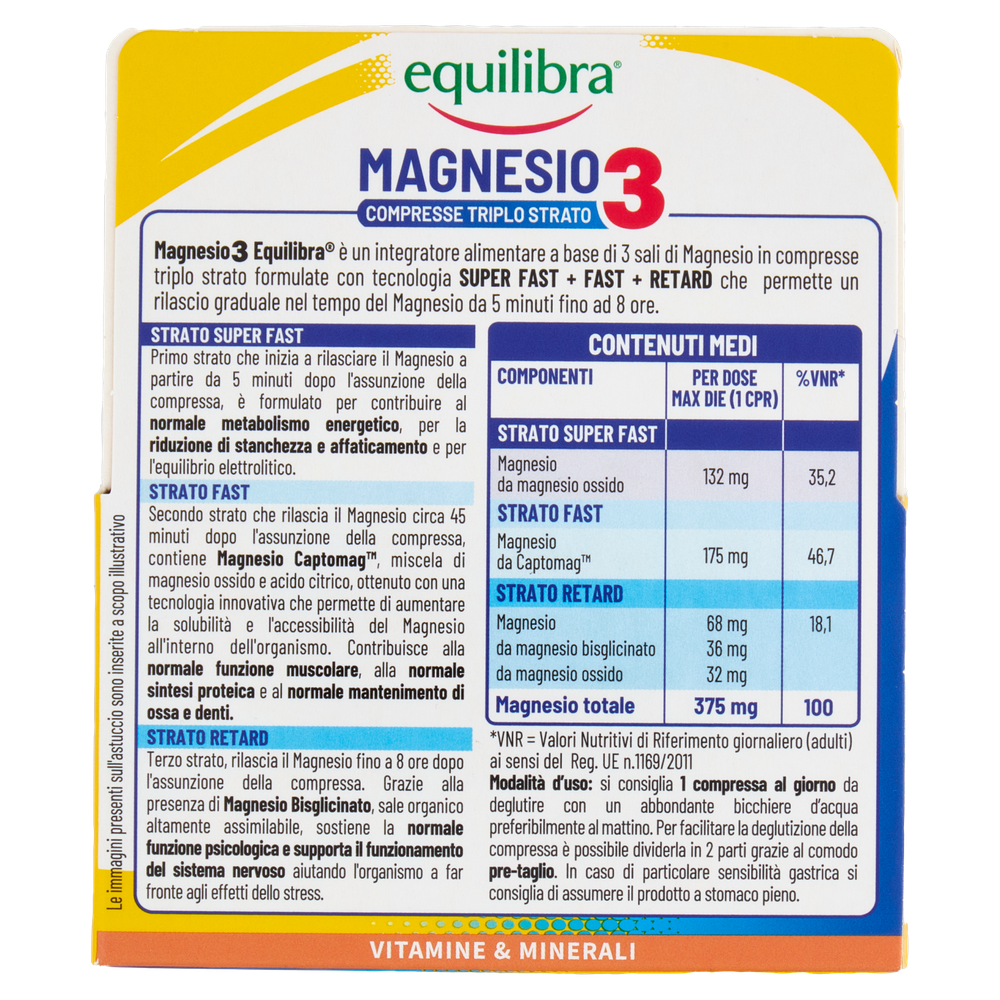 Equilibra Magnesio 3 Compresse Triplo Strato 30 X 1,27g - Foto 3