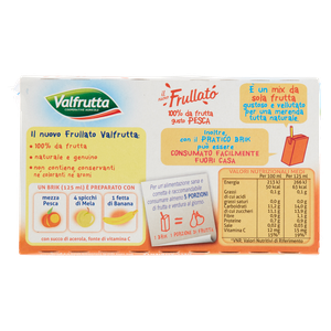 Frullato Pesca 100% Valfrutta 3 Da Ml.125 Cad.
