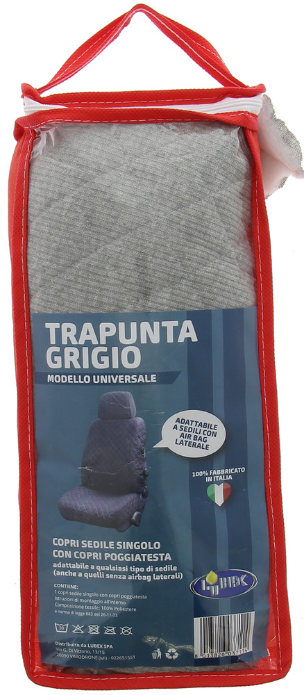 Coprisedile Per Auto Trapuntato Grigio - Foto 2
