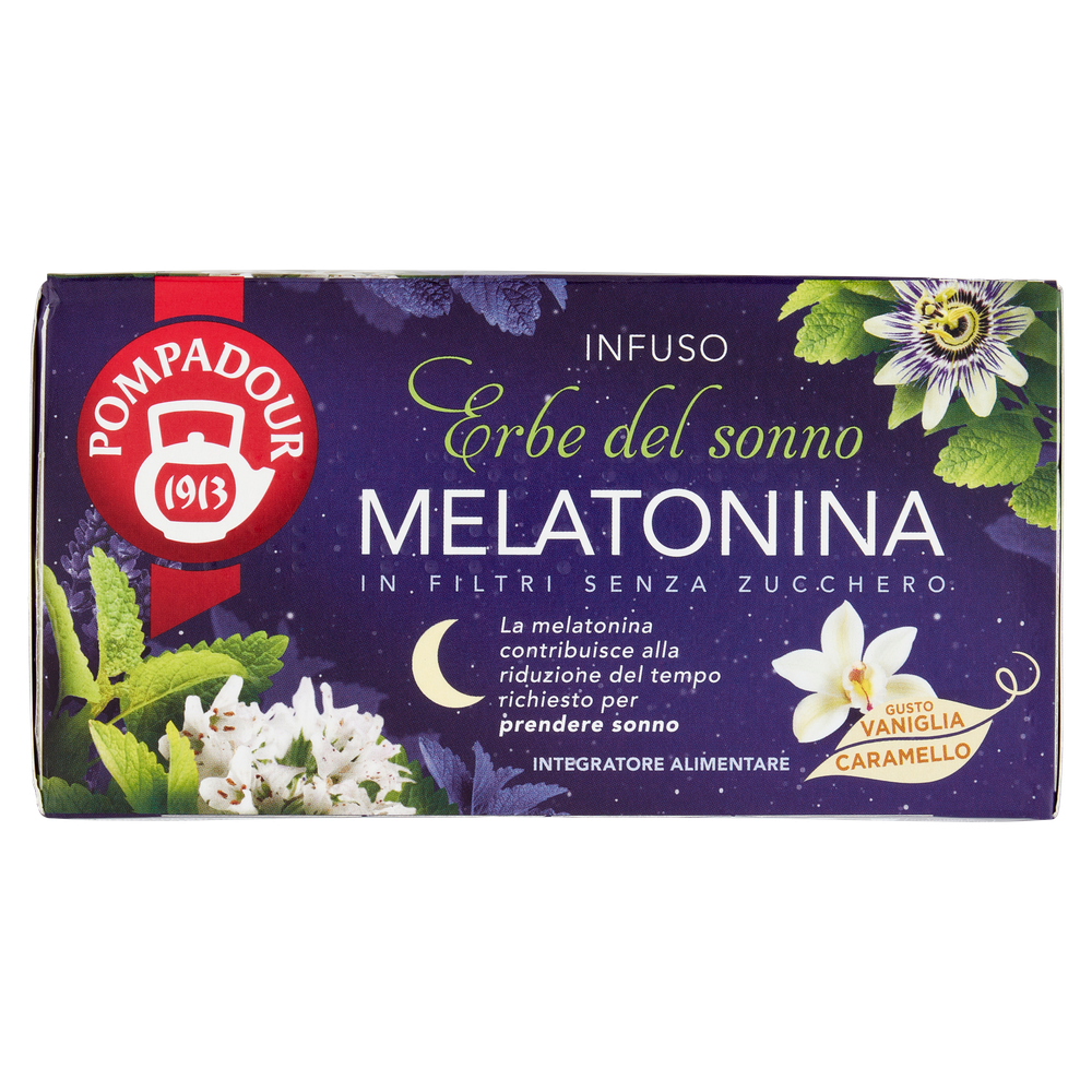 Infuso Erbe Del Sonno Melatonina Vaniglia Caramello 18x2g Pompadour - Foto 1