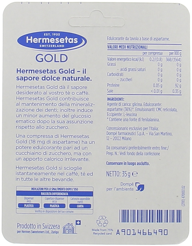 Edulcorante Senza Aspartame Hermesetas Gold - Foto 2