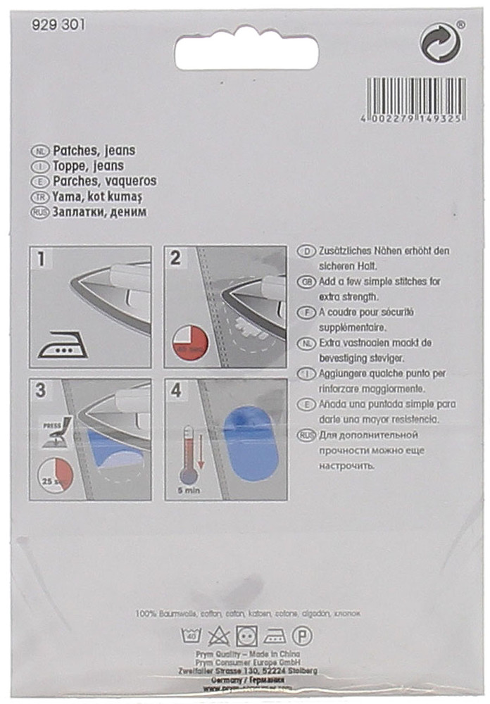 Toppe In Jeans Termoadesive Blu Scuro Cm.10x14 Prym - Foto 2