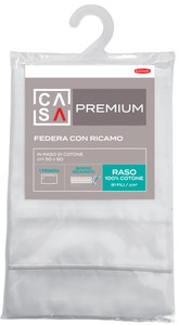 Federa Raso Tinta Unita Cm50x80 Bianco Casa Premium