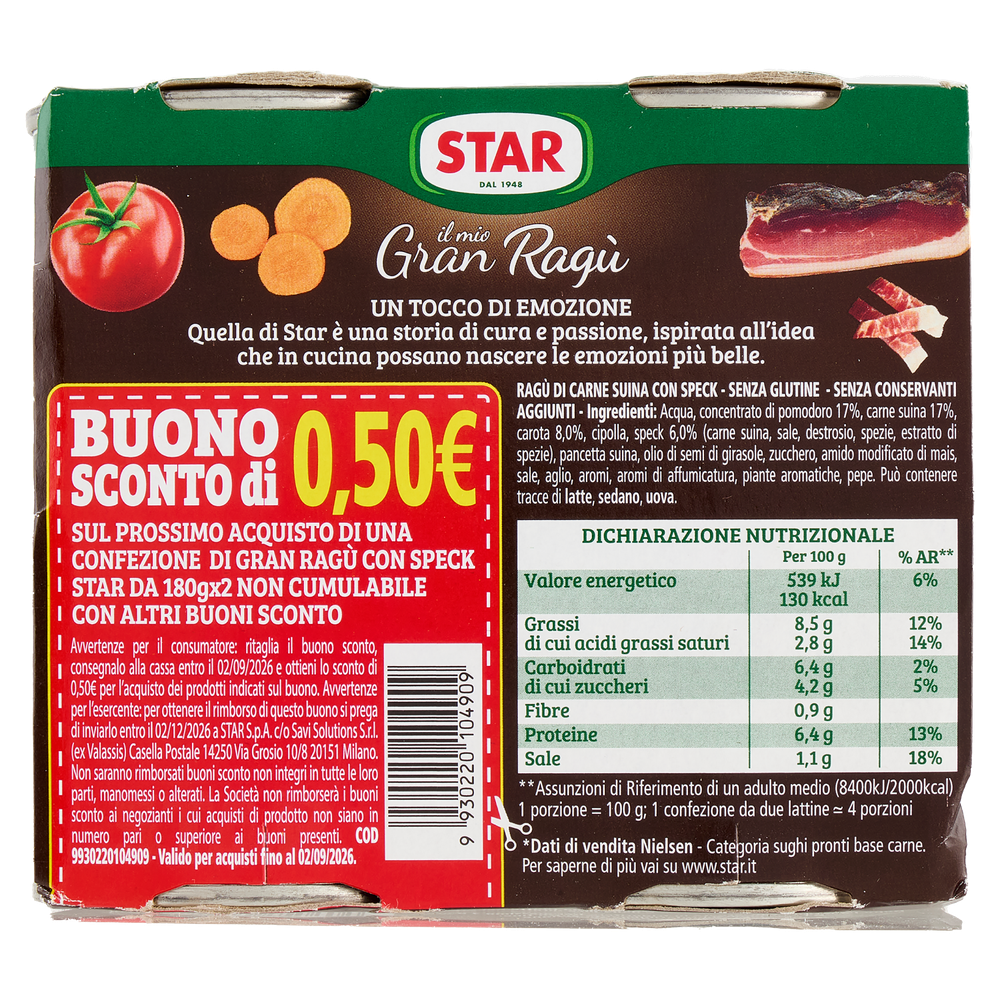 Il Mio Gran Ragu' Con Speck 2x180g Senza Glutine Star - Foto 3