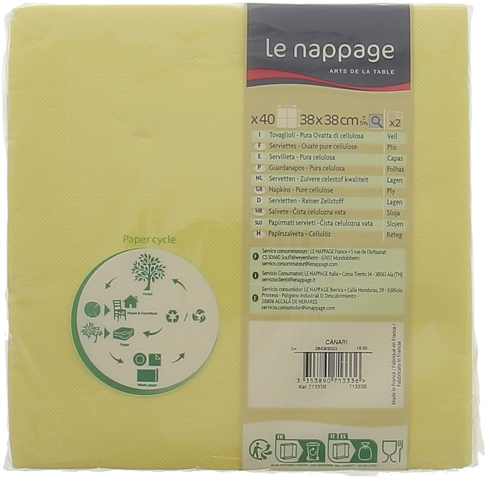 40 Tovaglioli Microgoffrati Giallo Canarino - Foto 2