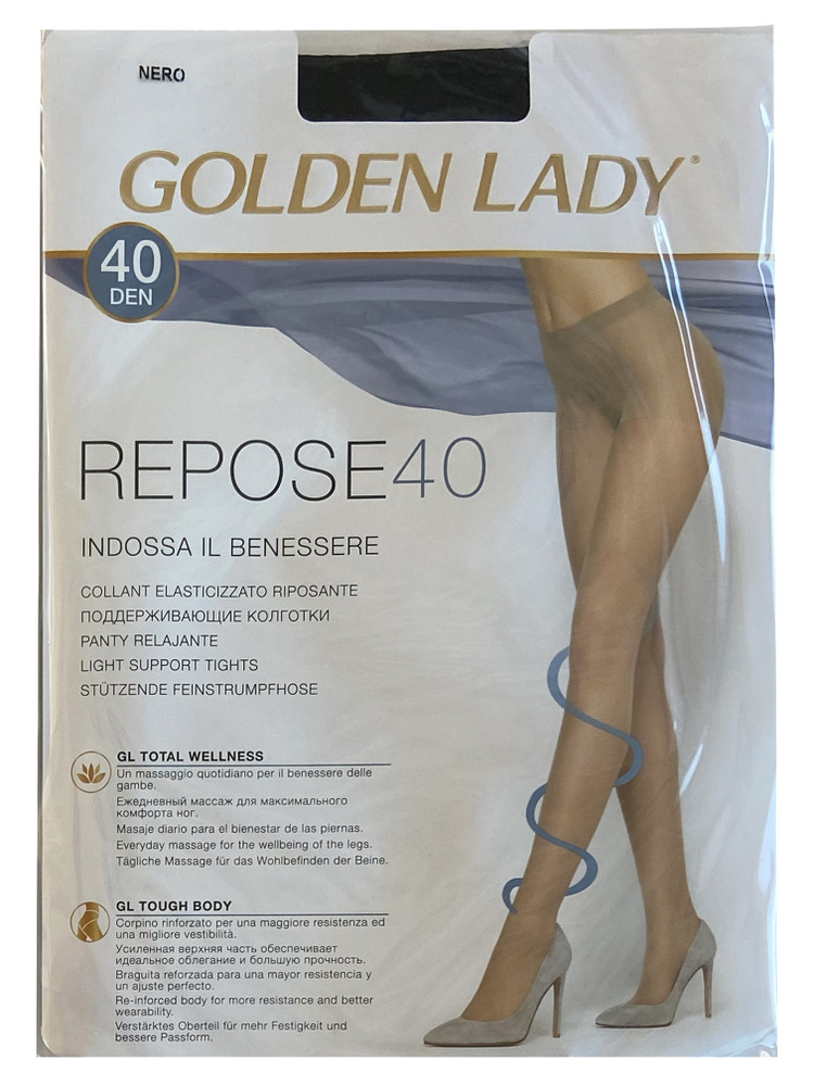 Collant Repose Tg XL Nero 40 Denari Golden Lady