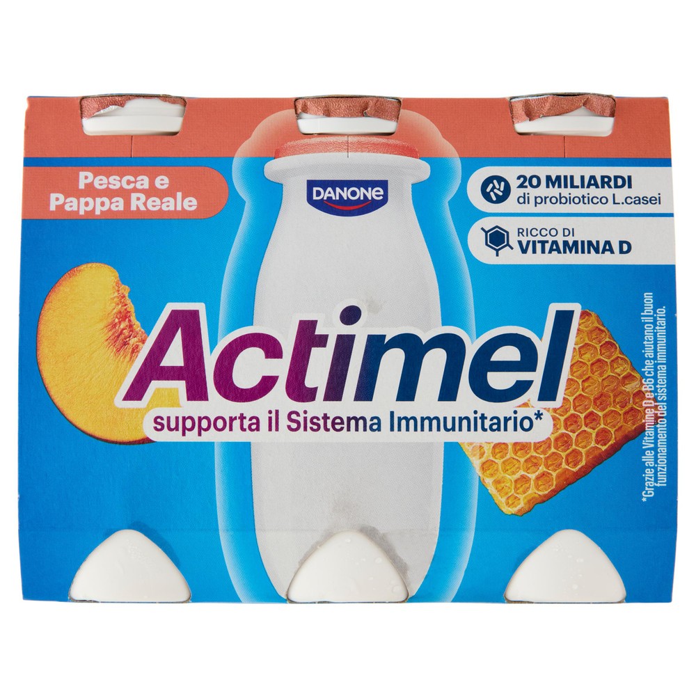 Yogurt Da Bere Ricco Di Vitamine Pesca E Pappa Reale 6x100ml Actimel - Foto 1