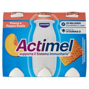 Yogurt Da Bere Ricco Di Vitamine Pesca E Pappa Reale 6x100ml Actimel - Foto 1