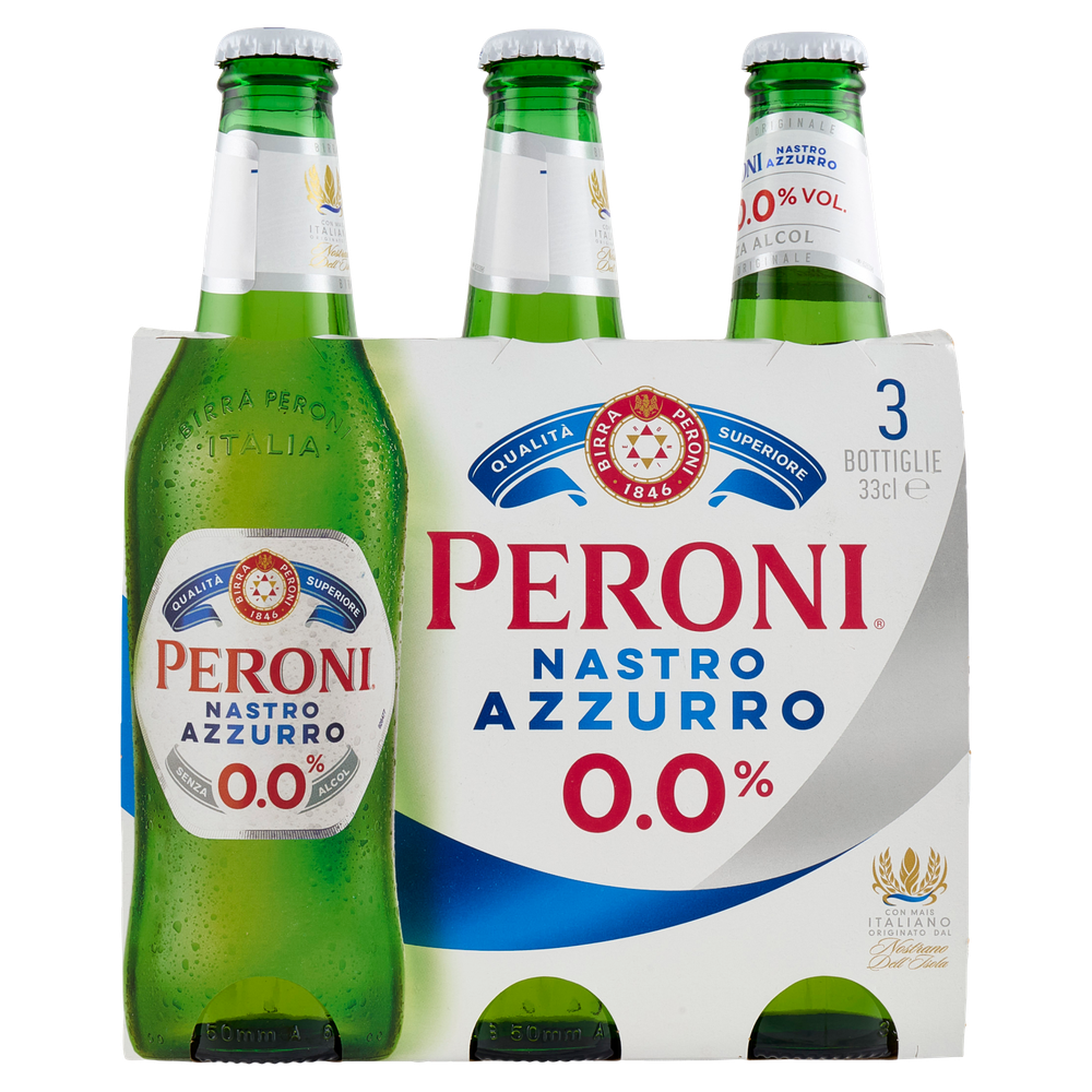 Birra Peroni Nastro Azzurro Analcolica 0.0% 3x33cl - Foto 3