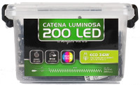 Catena Luminosa 200 Luci Led In Plastic Box
