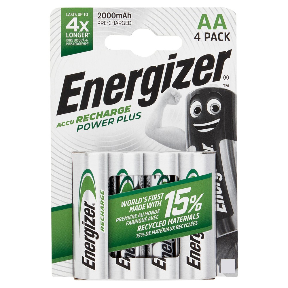 4 Pile Stilo Ricaricabili Energizer Power Plus - Foto 1