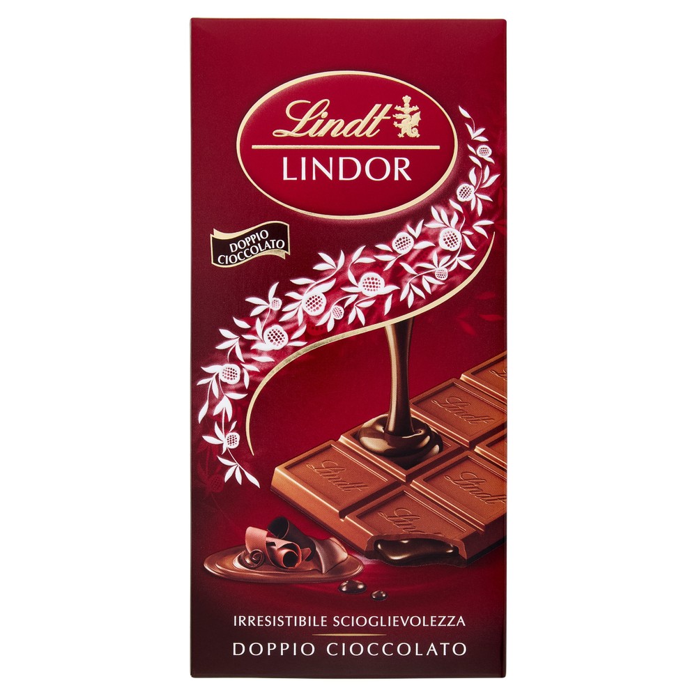 Lindt Lindor Tavoletta Doppio Cioccolato Latte Ripieno Fondente - Foto 1