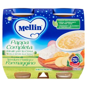 Pappa Completa Dal 6° Mese Pastina Verdure E Formaggino 2x200g Mellin