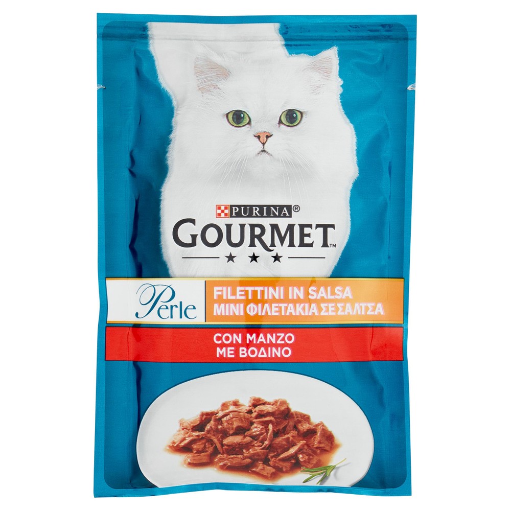 Alimento Umido Per Gatti Al Manzo Perle Gourmet - Foto 1