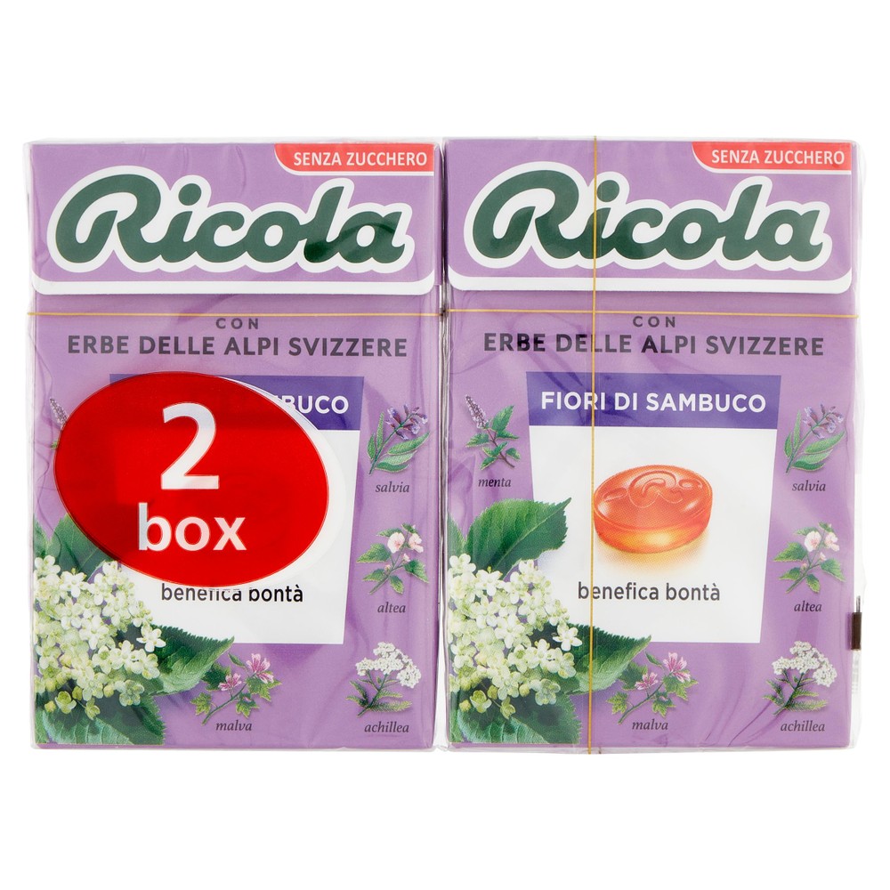 Caramelle Svizzere Fiori Di Sambuco Senza Zucchero 2x50g Ricola - Foto 1
